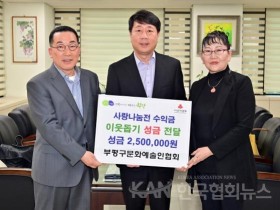 부평구문화예술인협회, 구에 사랑나눔전 수익금으로 이웃돕기 성금 전달